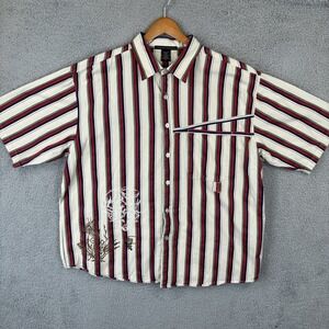 Vintage Marithe Francois Girbaud Shirt Mens 3XL Stripe Button Cotton Retro 90s